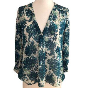 JOIE 100% Silk 3/4 Sleeve Floral Blouse - Fairy Core